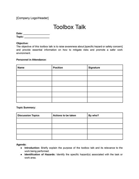 tool box talk on steeling|construction toolbox talk sheets.